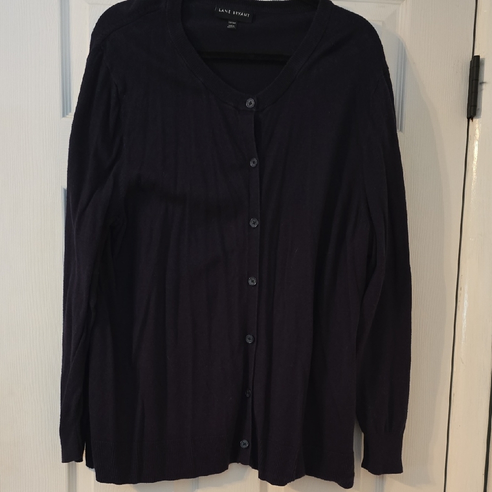 Lane Bryant Blue Button-Up Cardigan